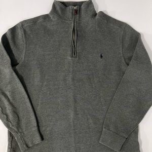 Mens Polo Ralph Lauren 1/4 Zip Sweater Gray Size Small